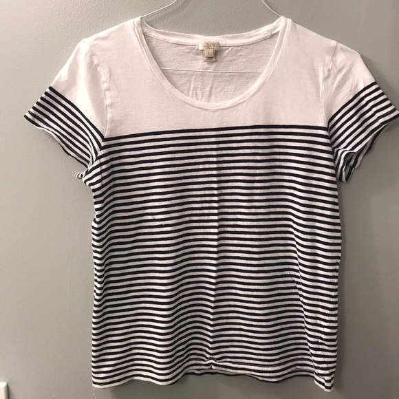J. Crew Tops - Black & White Stripped T-shirt